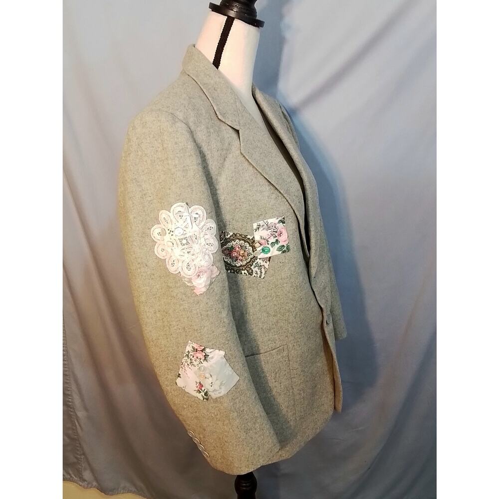 Gray Jacket With Patch Work. - image 2